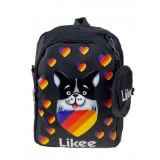 На фото 2 - Детский рюкзак с забавным принтом, цвет чёрный