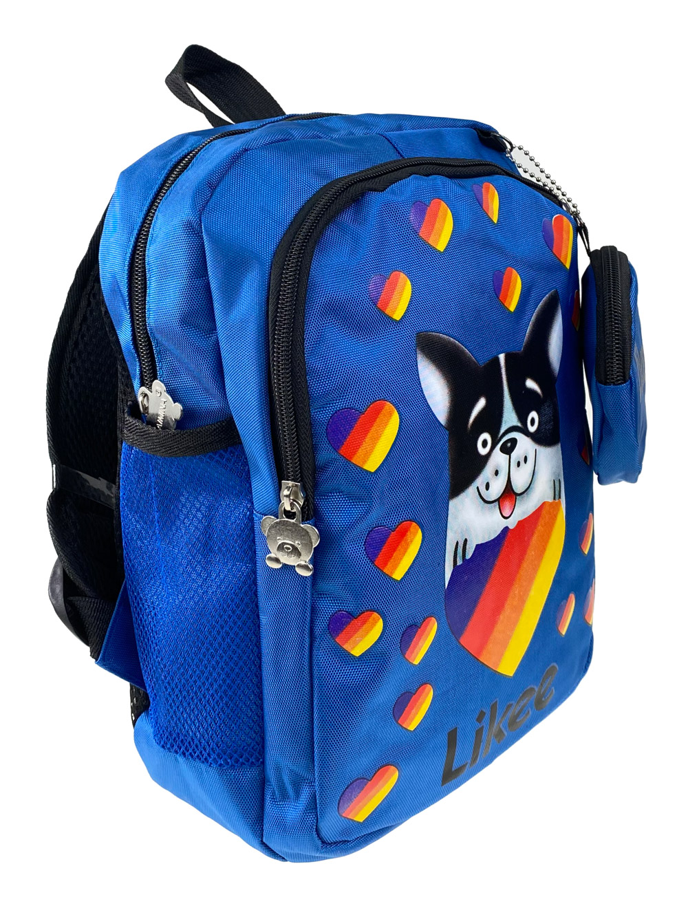 На фото 1 - Детский рюкзак с забавным принтом, цвет синий