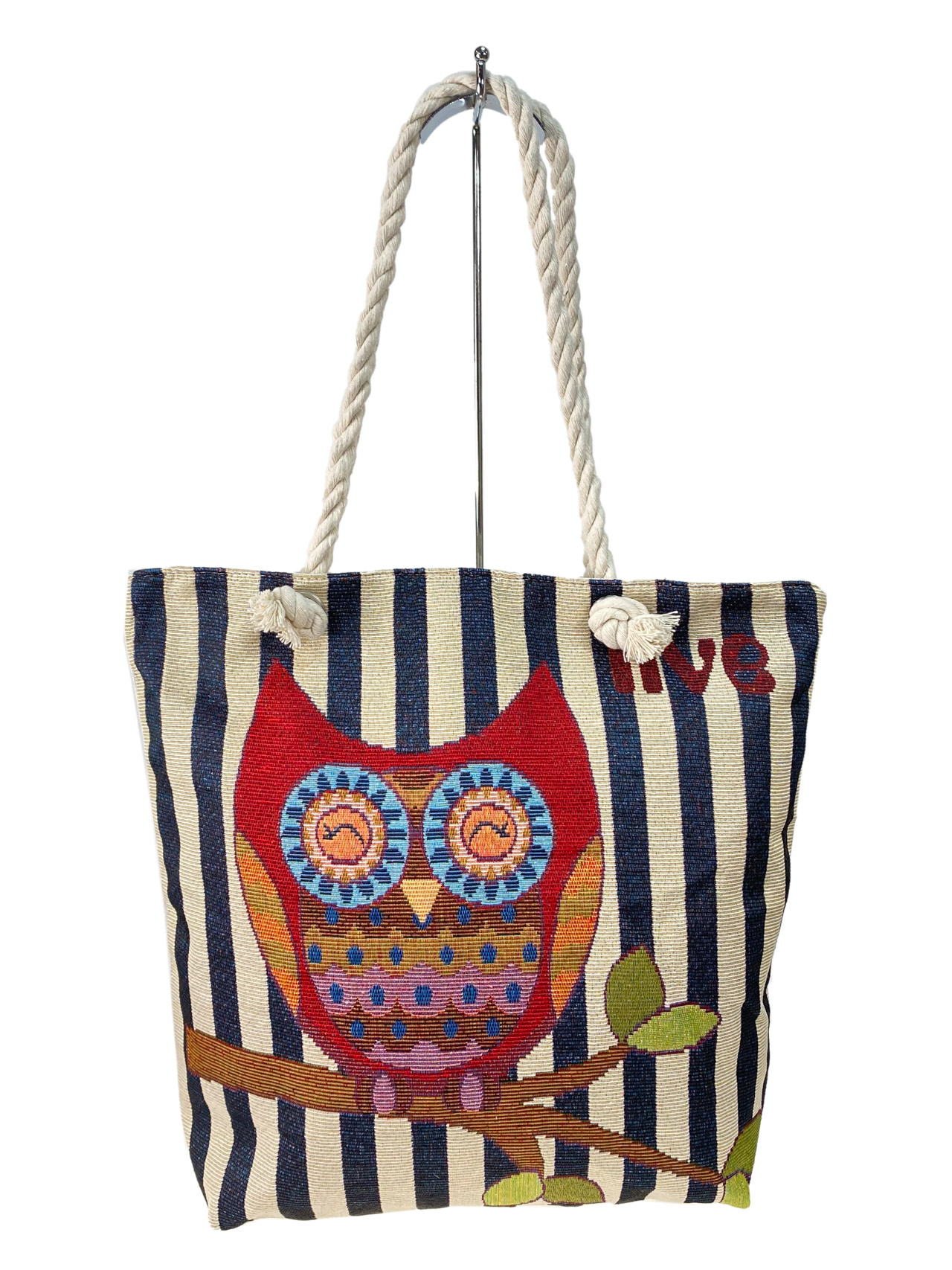 На фото 1 - Пляжная сумка шоппер  из текстиля, мультицвет