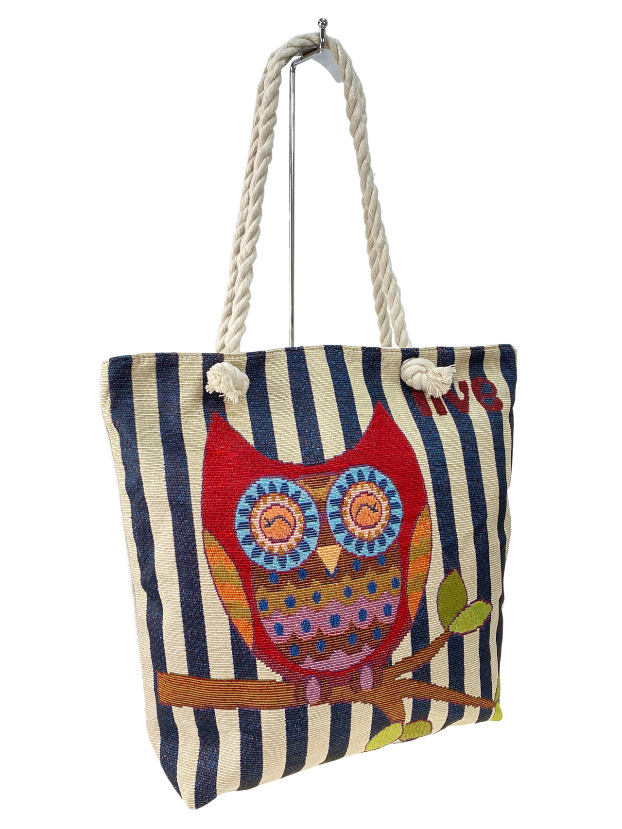 На фото 2 - Пляжная сумка шоппер  из текстиля, мультицвет