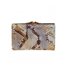 На фото 1 - Женский кошелек с фермуаром из натуральной кожи, мультицвет