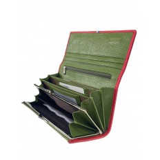 На фото 2 - Женское портмоне из мягкой натуральной кожи,  цвет  зеленый