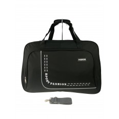 На фото 2 - Большая дорожно-спортивная сумка из текстиля, цвет чёрный с белым