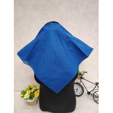 На фото 1 - Платок косынка на голову и шею, хлопок, цвет ярко синий