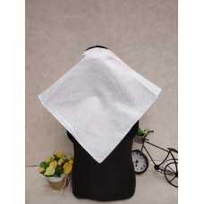 На фото 1 - Платок косынка на голову и шею, хлопок, цвет  белый