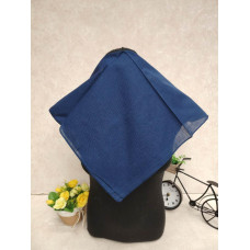 На фото 1 - Платок косынка на голову и шею, хлопок, цвет синий На фото 1 - Платок косынка на голову и шею, хлопок, цвет синий