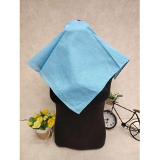 На фото 1 - Платок косынка на голову и шею, хлопок, цвет голубой На фото 1 - Платок косынка на голову и шею, хлопок, цвет голубой