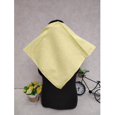 На фото 1 - Платок косынка на голову и шею, хлопок, цвет лимонный На фото 1 - Платок косынка на голову и шею, хлопок, цвет лимонный