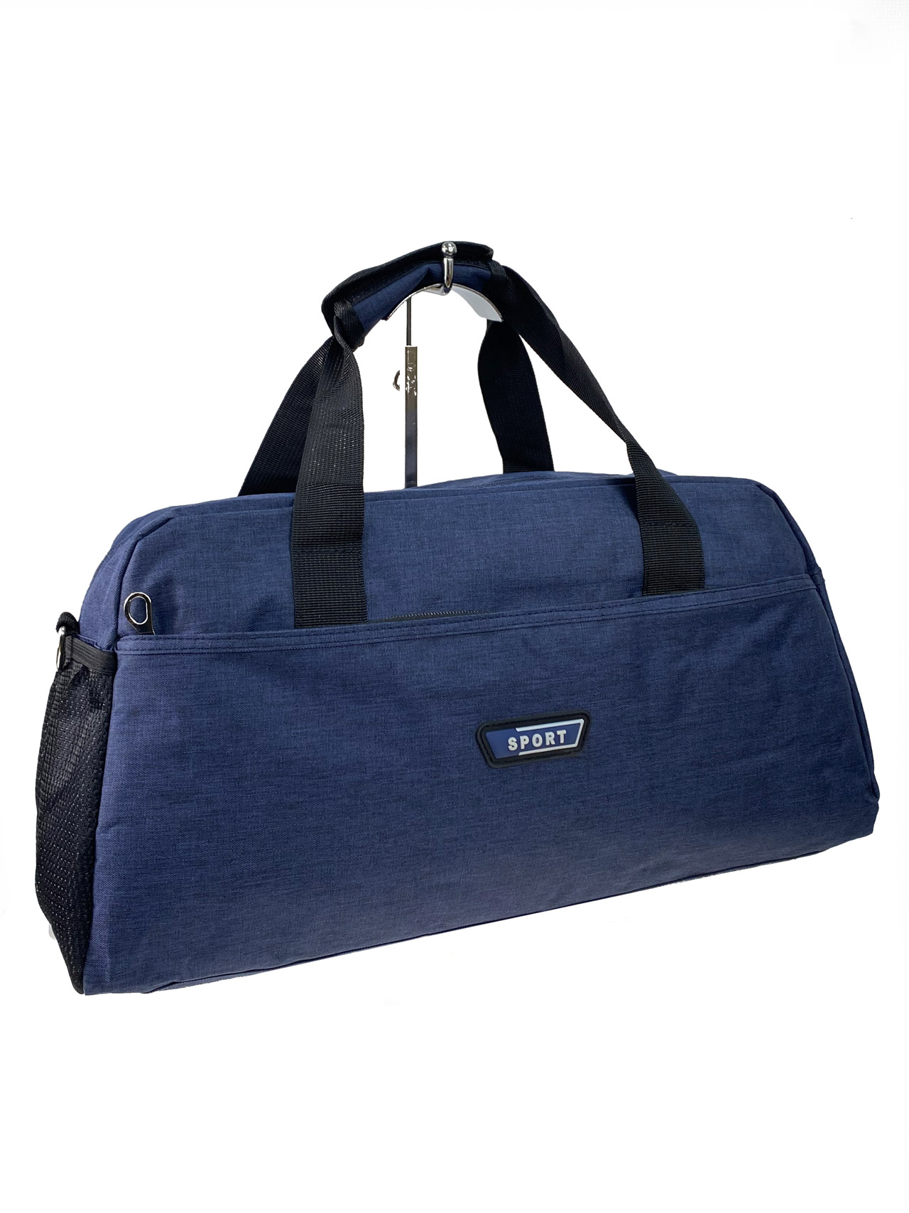 На фото 1 - Дорожная сумка из текстиля, цвет синий 