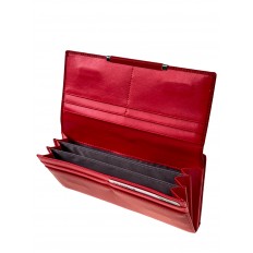 На фото 2 - Женский кошелёк с фермуаром из  искусственной кожи, цвет красный