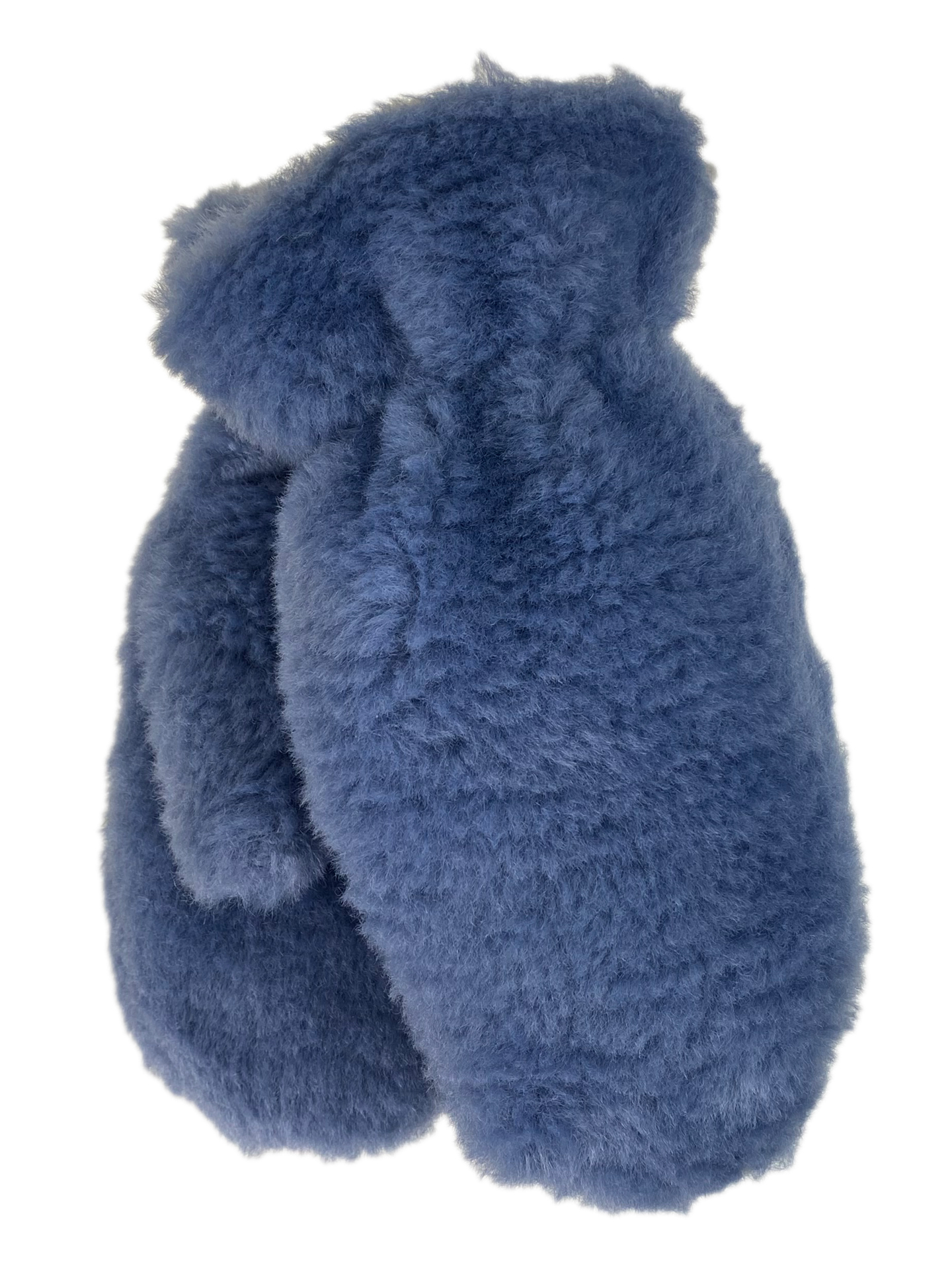 На фото 1 - Зимние женские варежки с подкладом из искусственного меха цвет синий