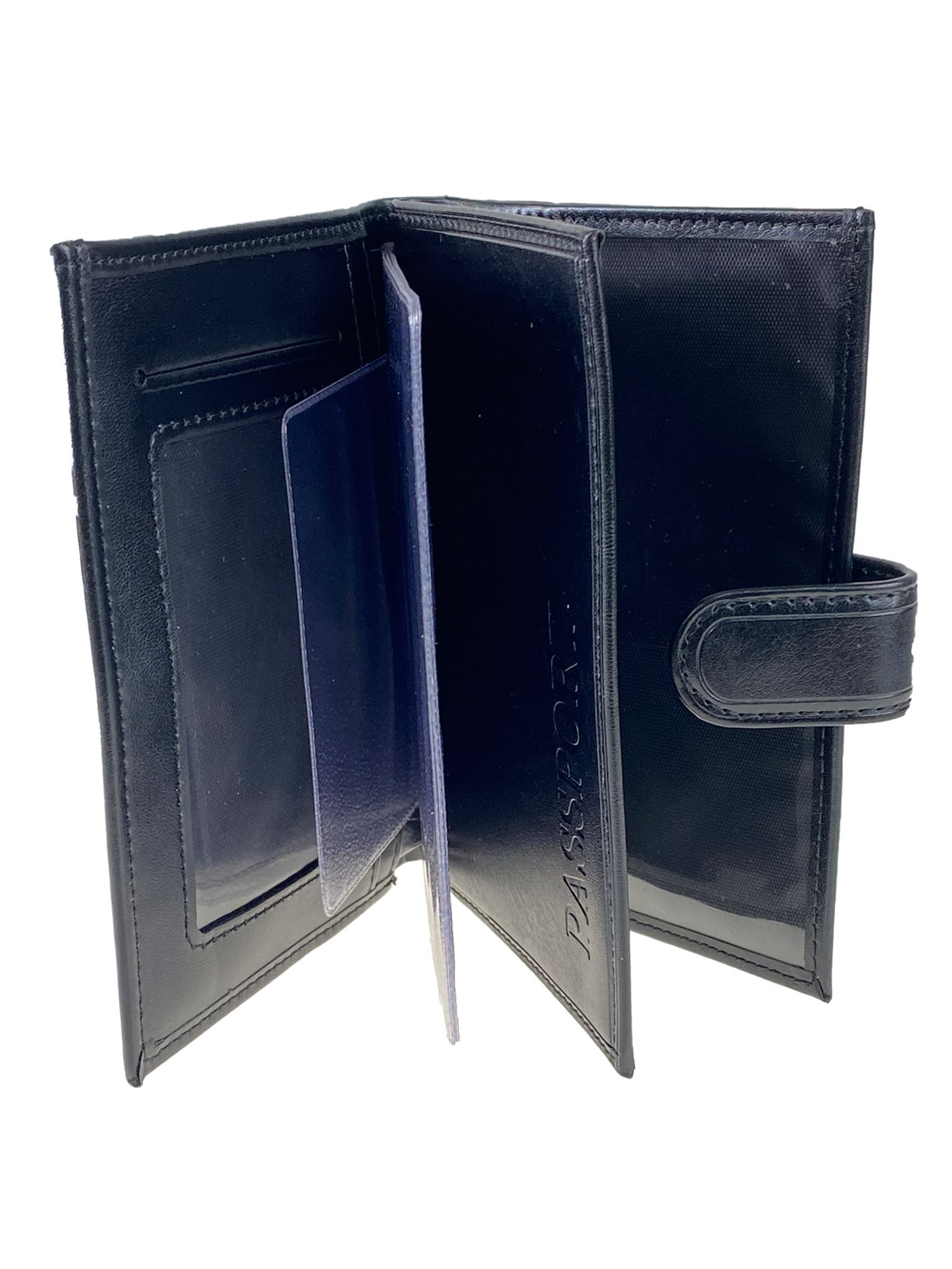 На фото 2 - Чёрная обложка для паспорта и автодокументов из натуральной кожи