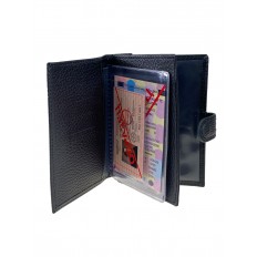 На фото 2 - Кожаная обложка для паспорта и автодокументов, цвет чёрный