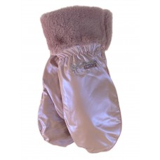 На фото 1 - Зимние женские варежки с подкладом из искусственного меха цвет пудра