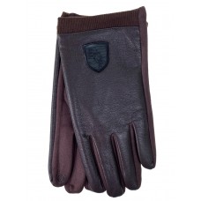 На фото 1 - Мужские перчатки комбинированные, цвет шоколад