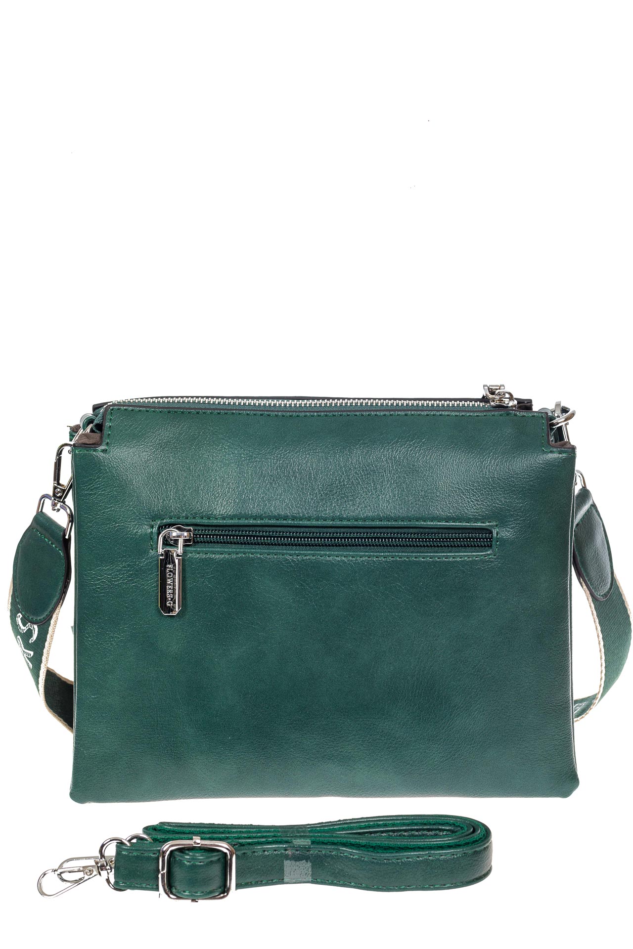 На фото 3 - Молодёжная сумка кросс-боди из экокожи, цвет тёмно-зелёный