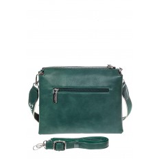 На фото 3 - Молодёжная сумка кросс-боди из экокожи, цвет тёмно-зелёный