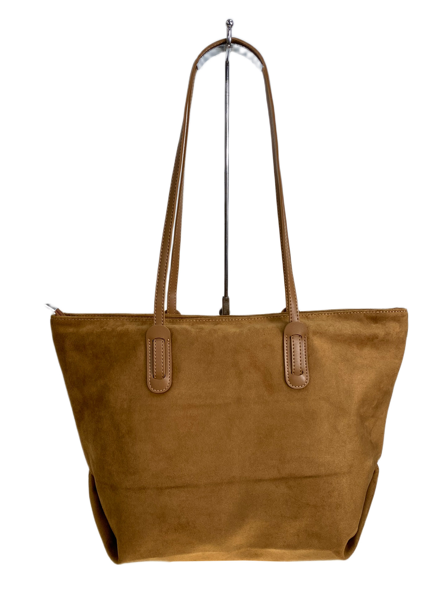 На фото 1 - Женская сумка из искусственной замши, цвет коричневый