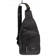На фото 2 - Тканевая сумка-слинг, цвет чёрный