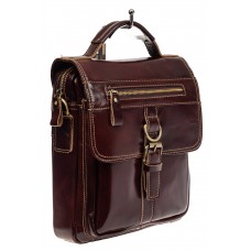На фото 1 - Мужская сумка планшет из натуральной кожи, цвет коричневый