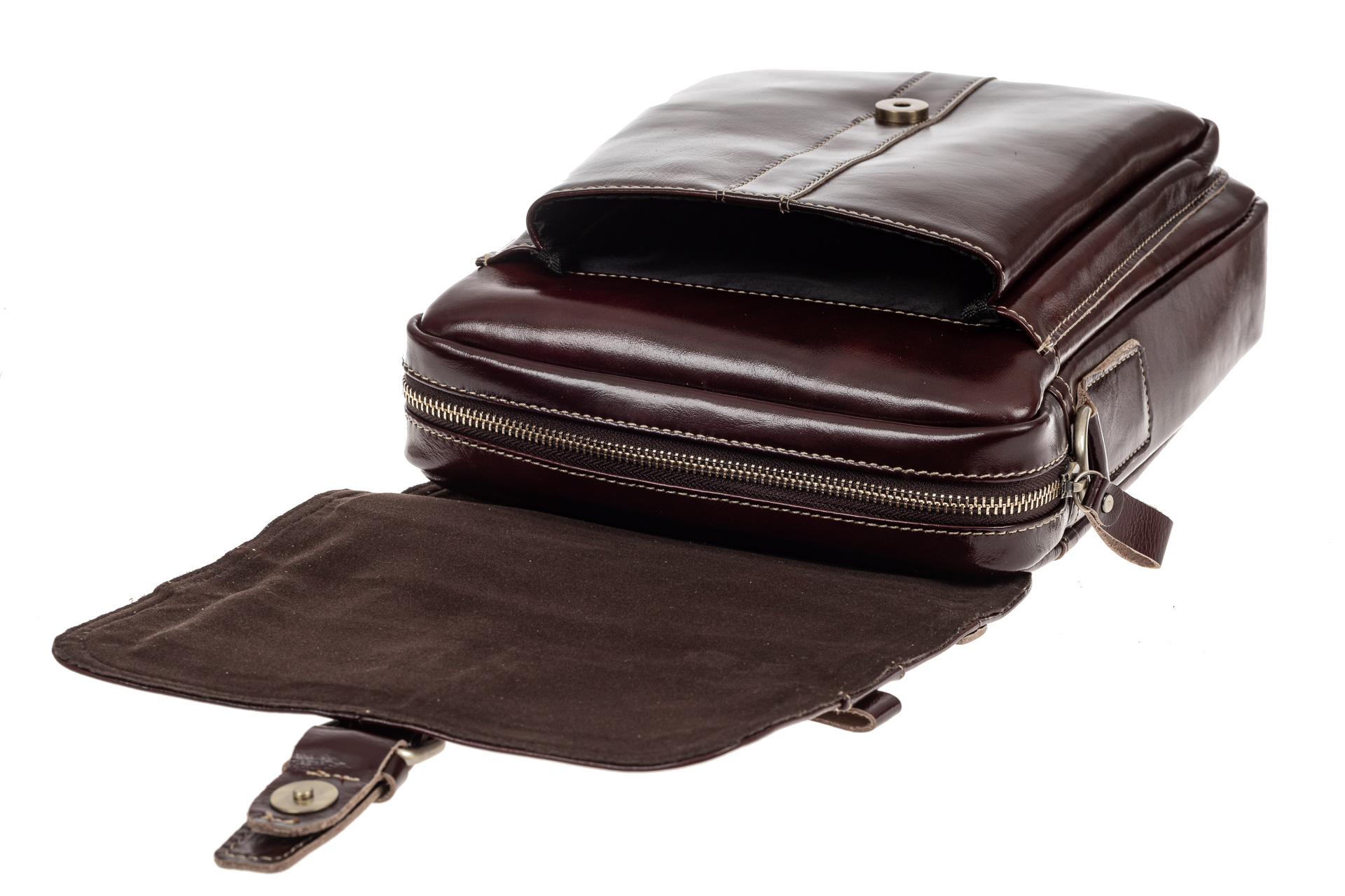На фото 4 - Мужская сумка планшет из натуральной кожи, цвет коричневый