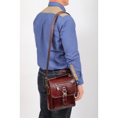 На фото 5 - Мужская сумка планшет из натуральной кожи, цвет коричневый