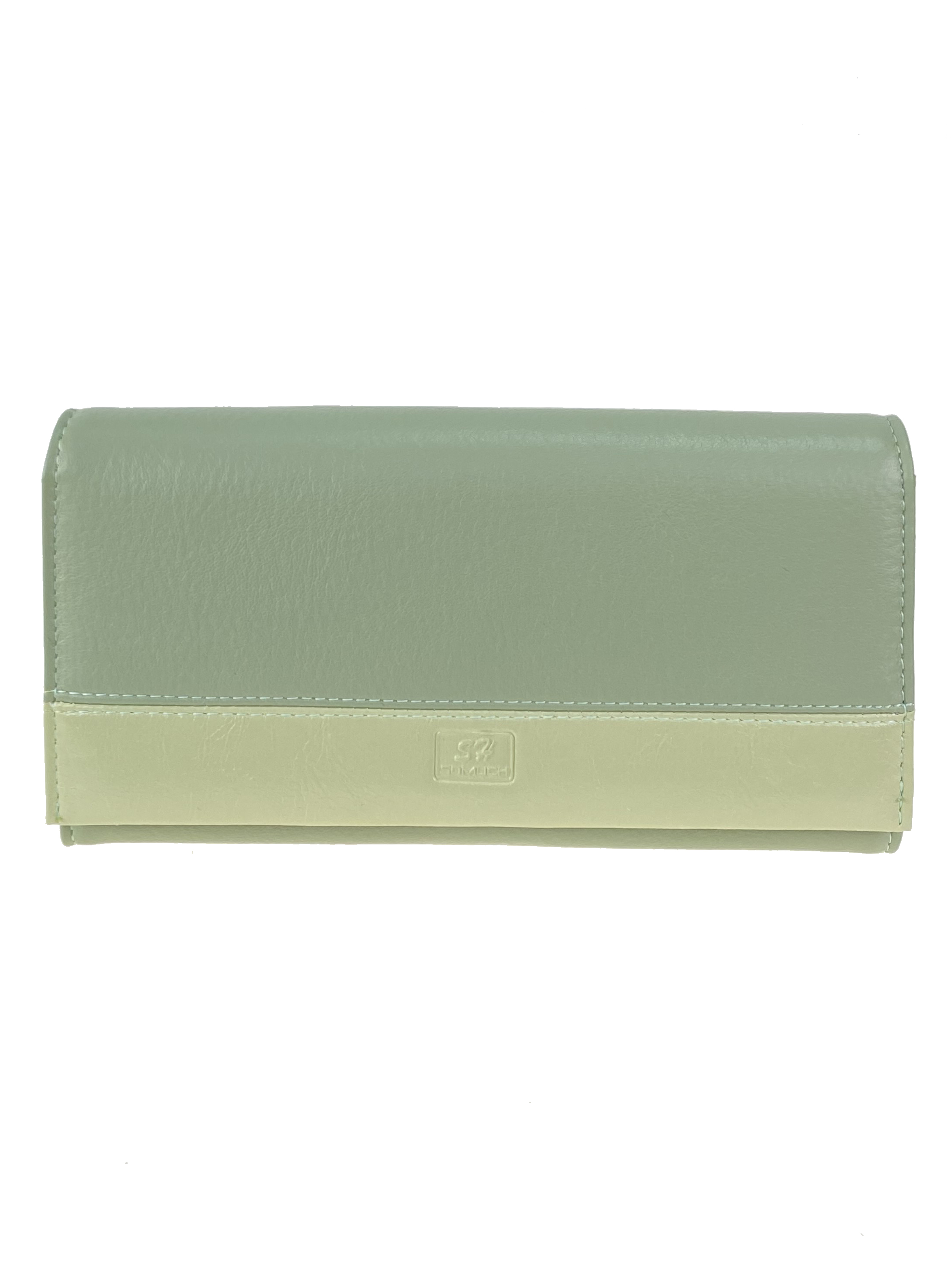 На фото 1 - Женский кошелёк-портмоне из мягкой натуральной кожи, цвет  мята