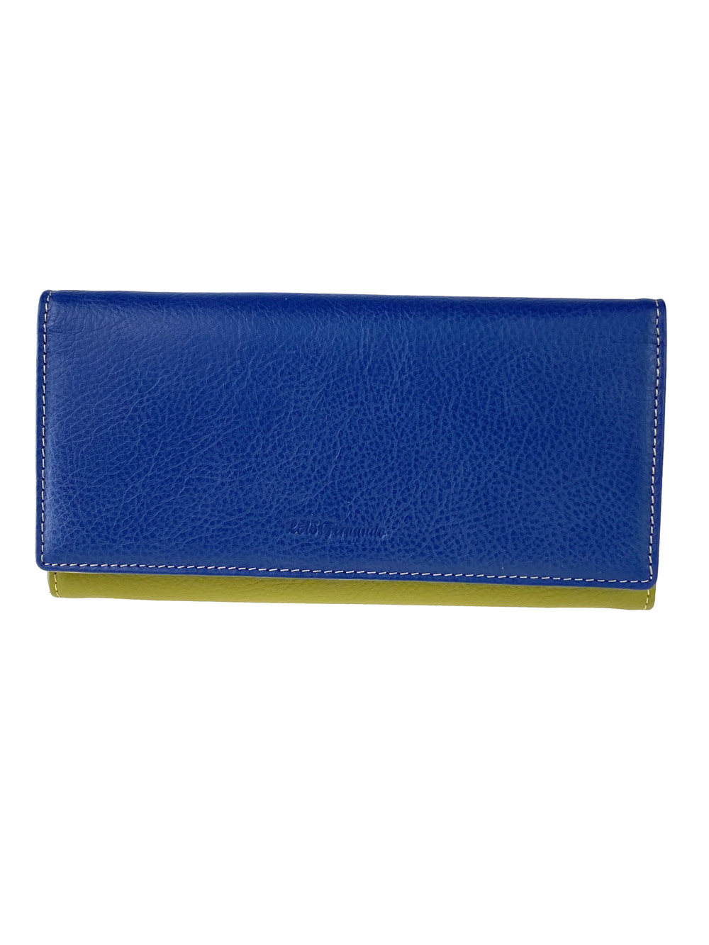 На фото 1 - Женское кожаное портмоне, цвет синий с хаки