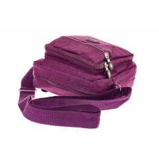На фото 4 - Текстильная кросс-боди, цвет фиолетовый