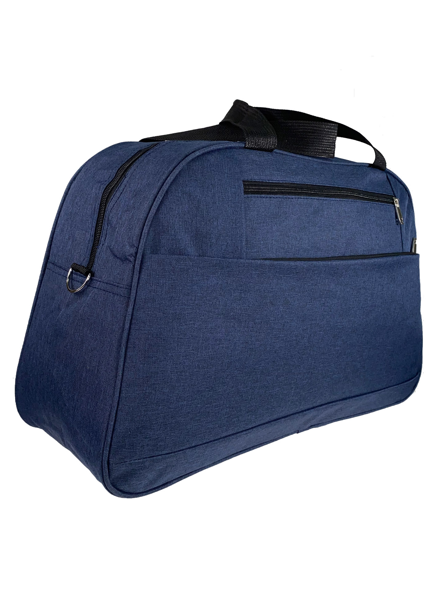 На фото 1 - Багажная женская сумка из текстиля, цвет синий