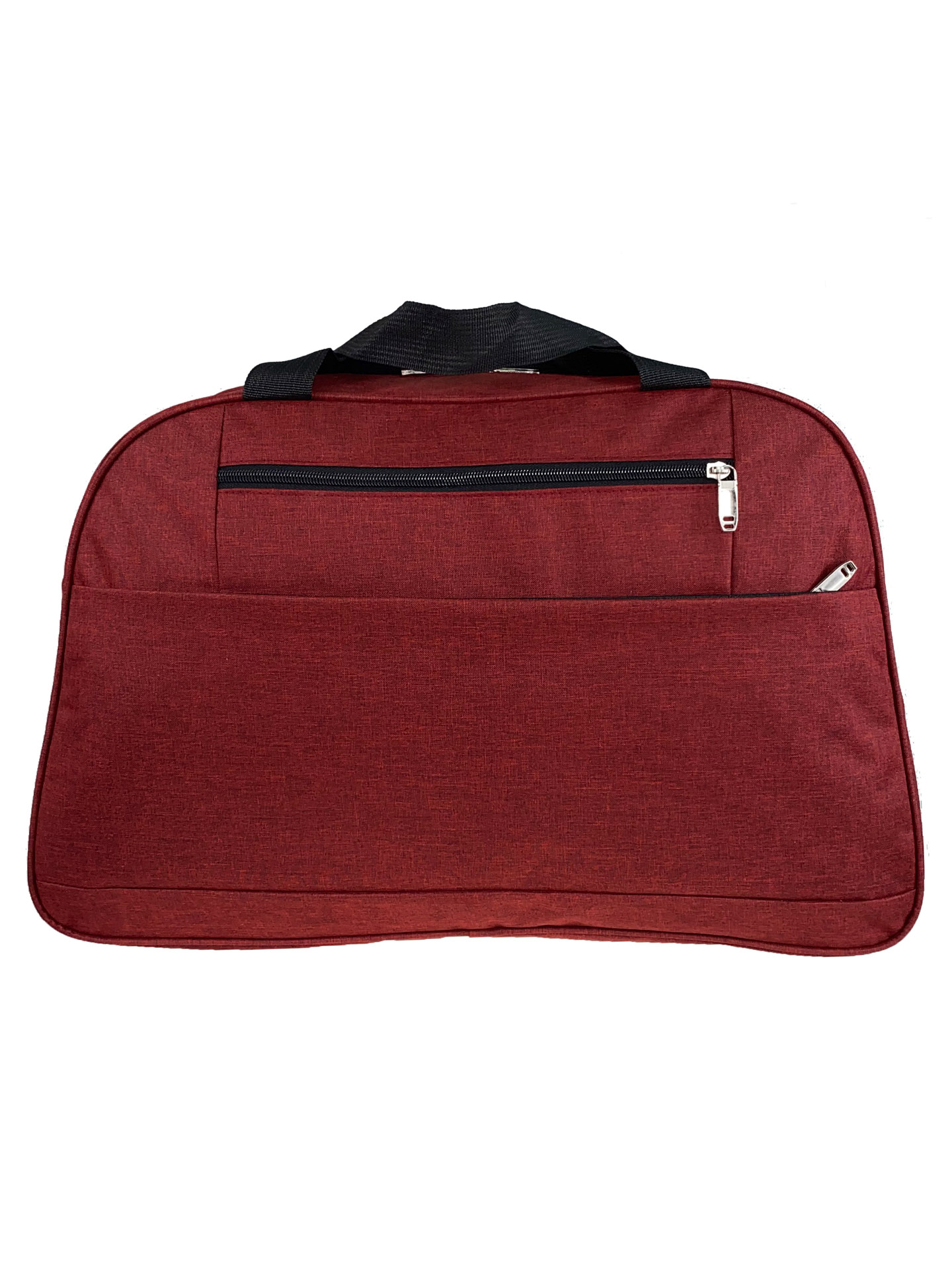 На фото 2 - Багажная женская сумка из текстиля, цвет бордовый