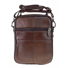 На фото 3 - Небольшая мужская сумка из натуральной кожи под документы, цвет коричневый