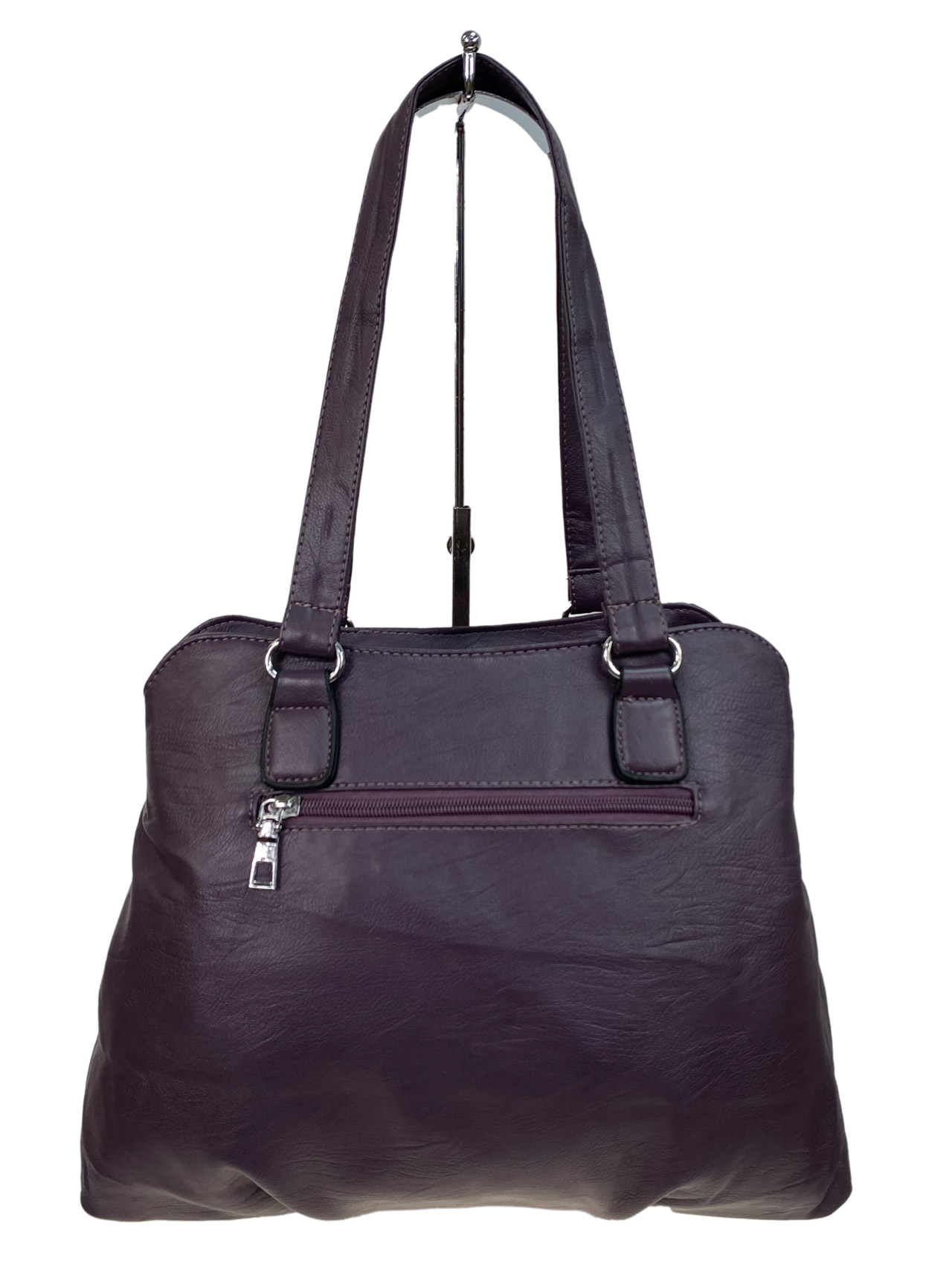 На фото 2 - Женская сумка  из искусственной кожи, цвет сиреневый