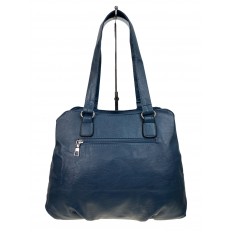 На фото 2 - Женская сумка  из искусственной кожи, цвет серо-голубой