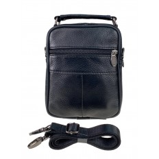 На фото 3 - Кожаная мини-сумка для мужчин, цвет чёрный