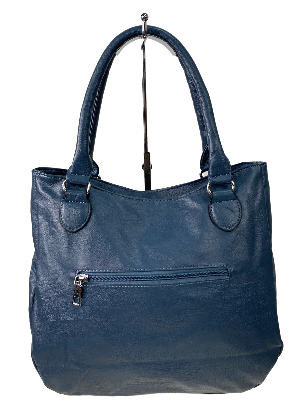 На фото 2 - Женская сумка  из искусственной кожи, цвет серо-голубой