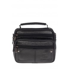 На фото 2 - Мужская сумка-барсетка из фактурной натуральной кожи, цвет чёрный
