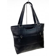 На фото 1 - Женская сумка из искусственной кожи, цвет черный