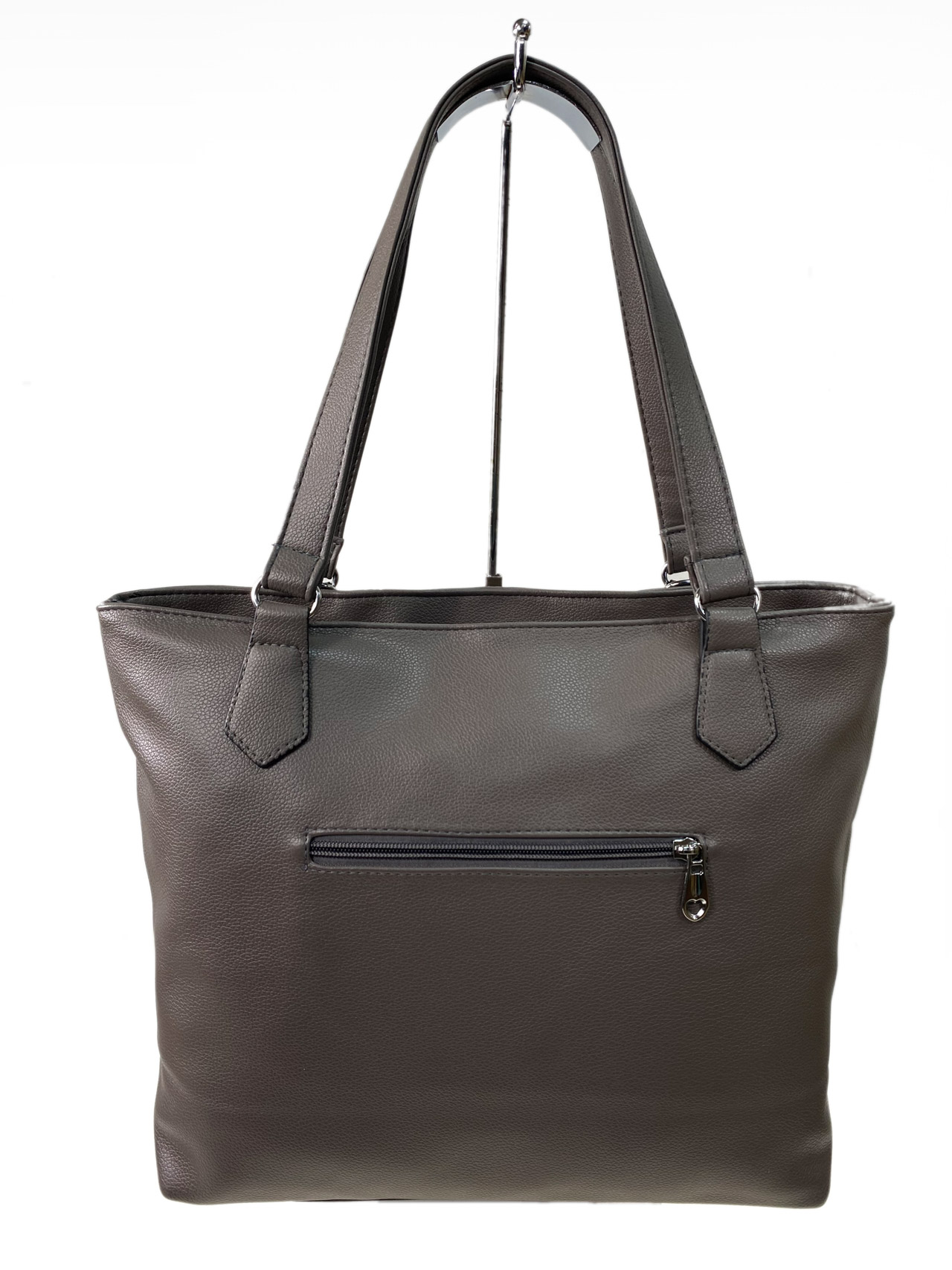 На фото 2 - Женская сумка из искусственной кожи, цвет серый