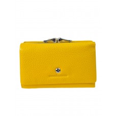 На фото 1 - Женский кошелёк с фермуаром из натуральной кожи, цвет желтый