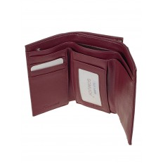 На фото 2 - Женский кошелек с фермуаром из искусственной кожи, цвет бордовый