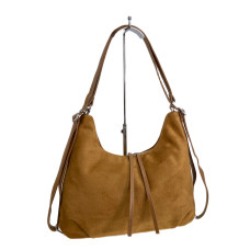 На фото 1 - Женская сумка из искусственной замши, цвет коричнево-рыжий На фото 1 - Женская сумка из искусственной замши, цвет коричнево-рыжий