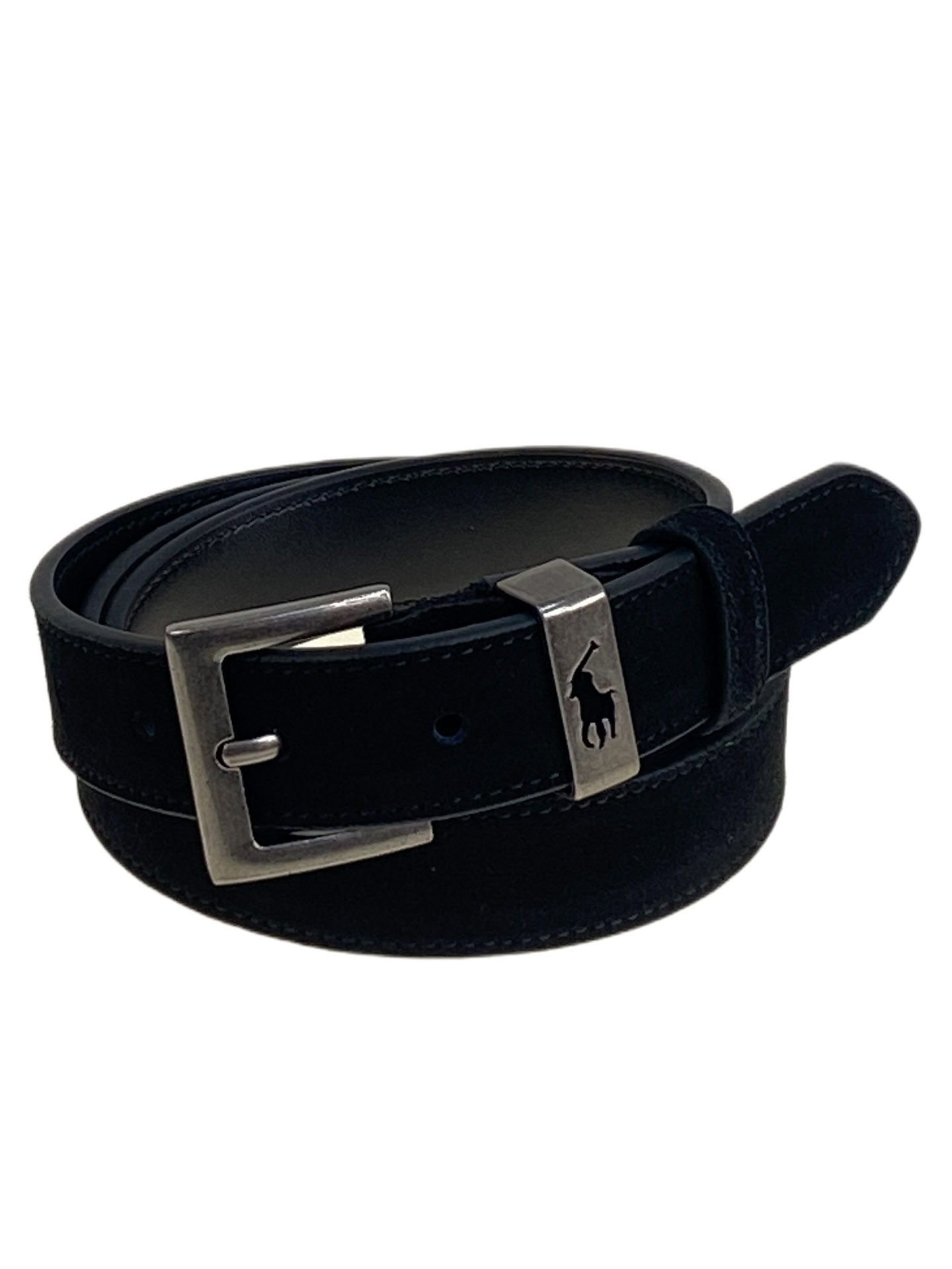 На фото 1 - Ремень женский из натуральной замши, цвет черный