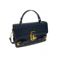 На фото 2 - Кросс боди  из искусственной кожи, цвет черный