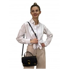 На фото 3 - Кросс боди  из искусственной кожи, цвет черный