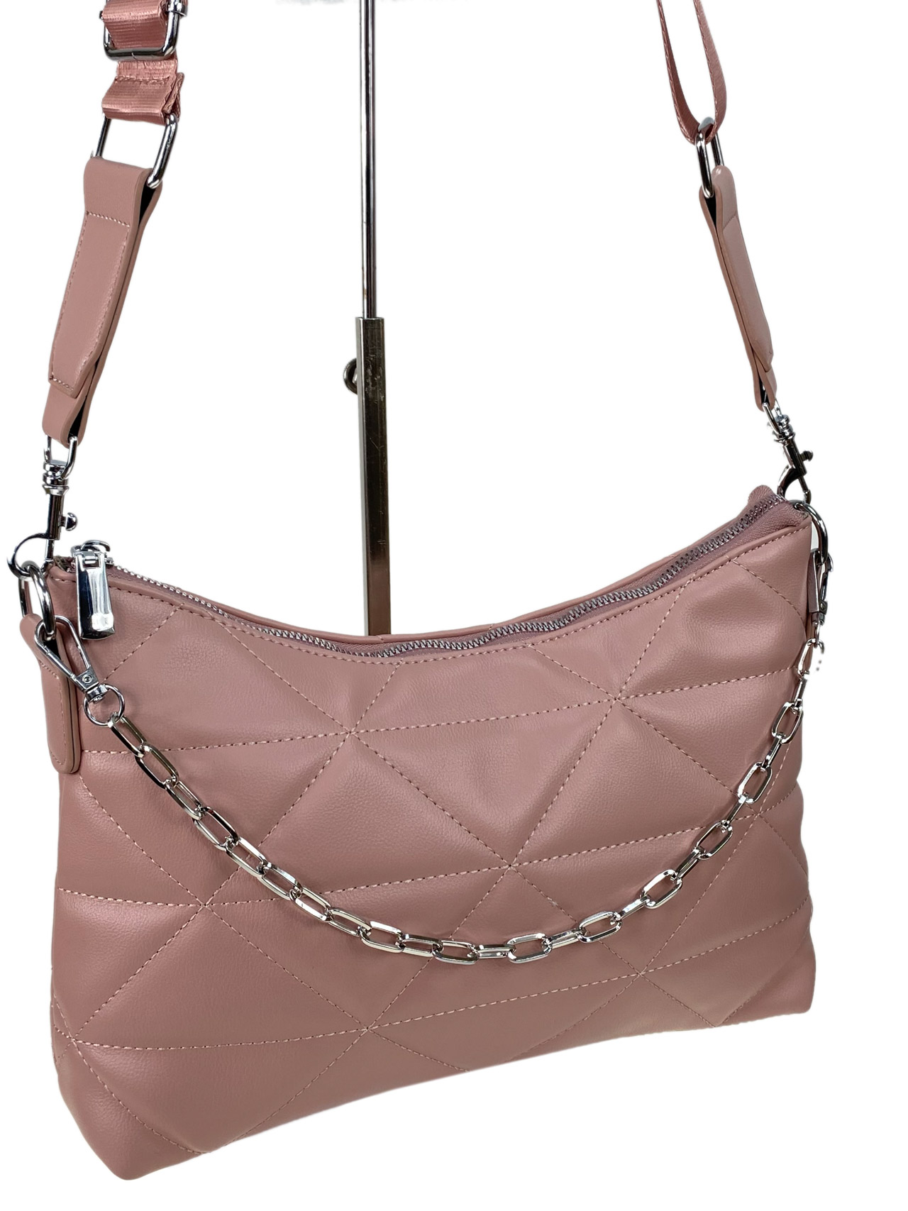 На фото 2 - Женская сумка клатч из искусственной кожи , цвет розовый