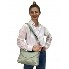 На фото 3 - Женская сумка клатч из искусственной кожи , цвет зеленый