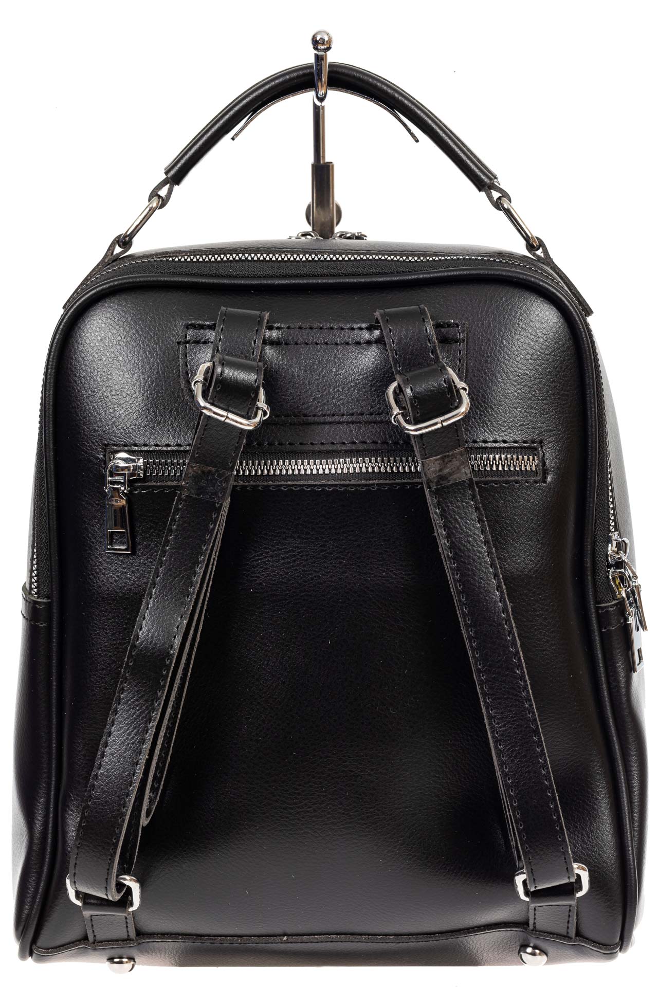 На фото 3 - Женский рюкзак из искусственной кожи, цвет чёрный