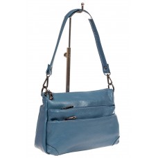 На фото 1 - Классическая женская сумка из искусственной кожи, цвет голубой