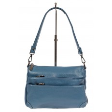 На фото 2 - Классическая женская сумка из искусственной кожи, цвет голубой